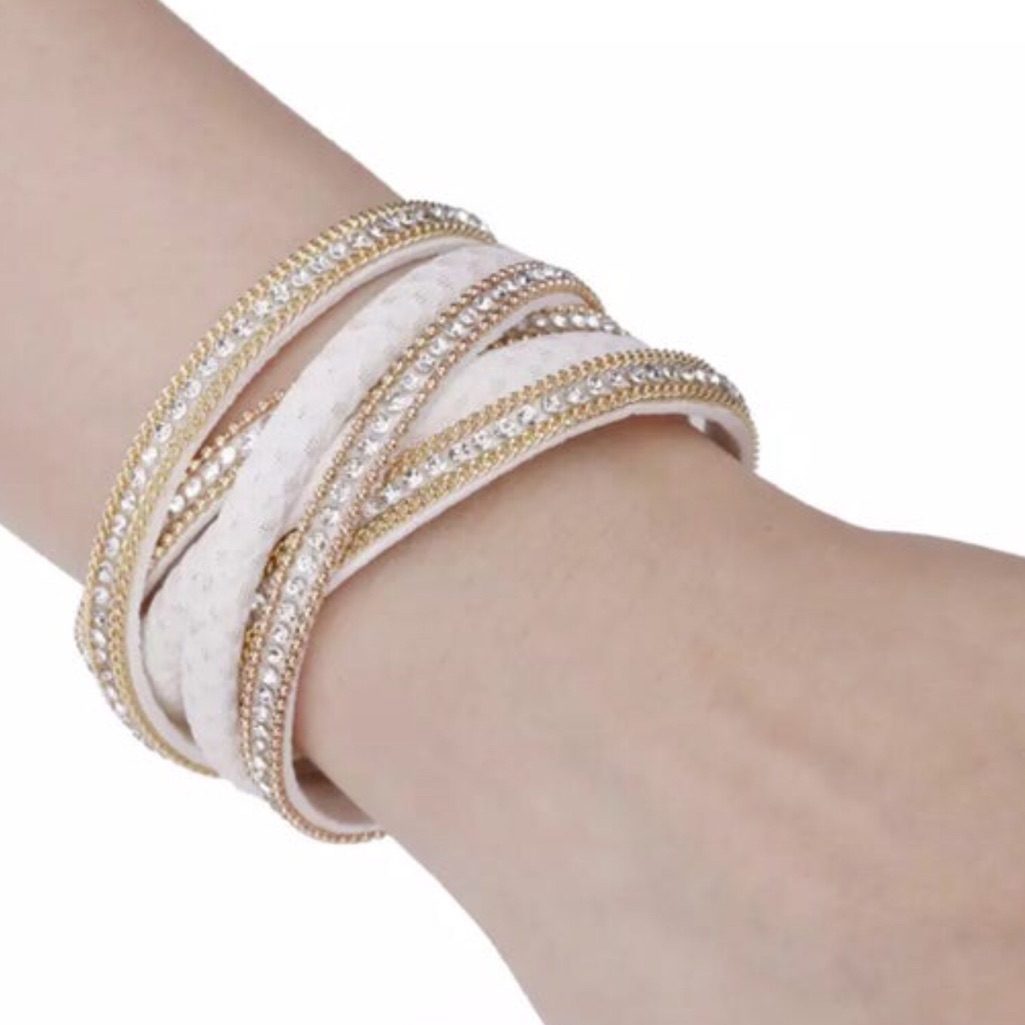 Gold Wrap Around Leather Bracelet